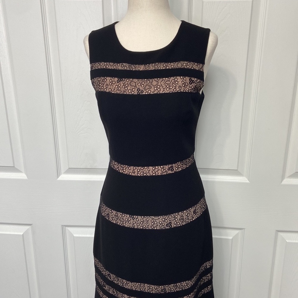 BCBGMaxAzria Katiana Lace Inset Sleeveless Gown - Picture 3 of 7